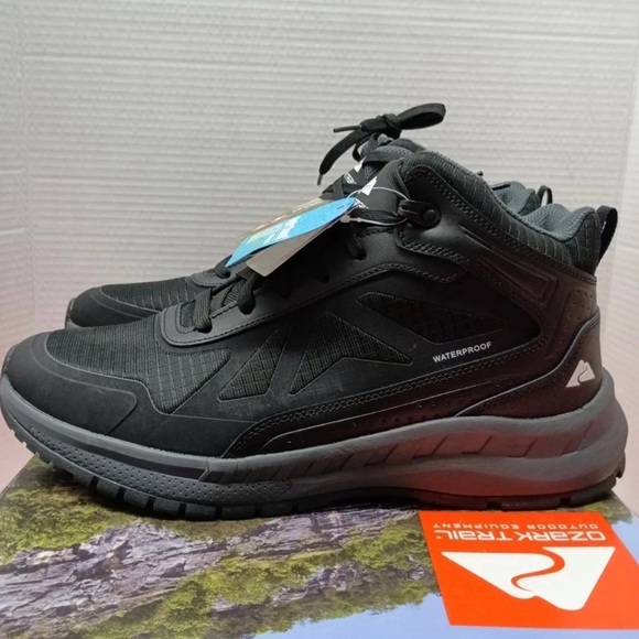 Men’s Ozark Trail Tech Hiker Waterproof Boots Black Shoes Sneakers Sz 10.5, 11.5 main image 4